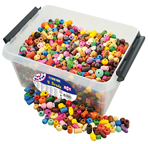 Playbox PBX2471013 Holzperlen, 2,5 kg, Mehrfarbig Playbox PBX2471013 Holzperlen, 2,5 kg, Mehrfarbig von Playbox