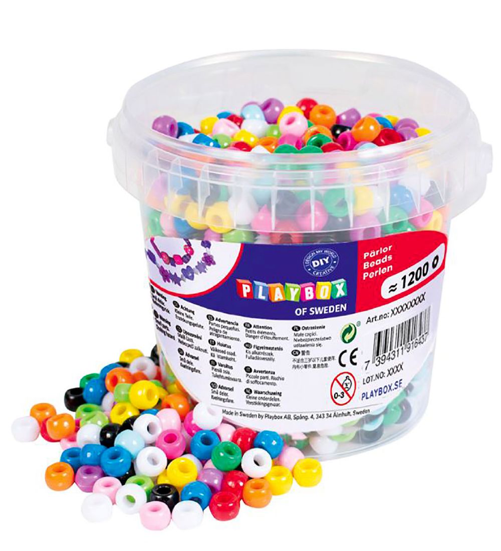 Playbox Perlen - Kongoperlen I Eimer - 1200 st. - Playbox - One Size - Perlen von Playbox