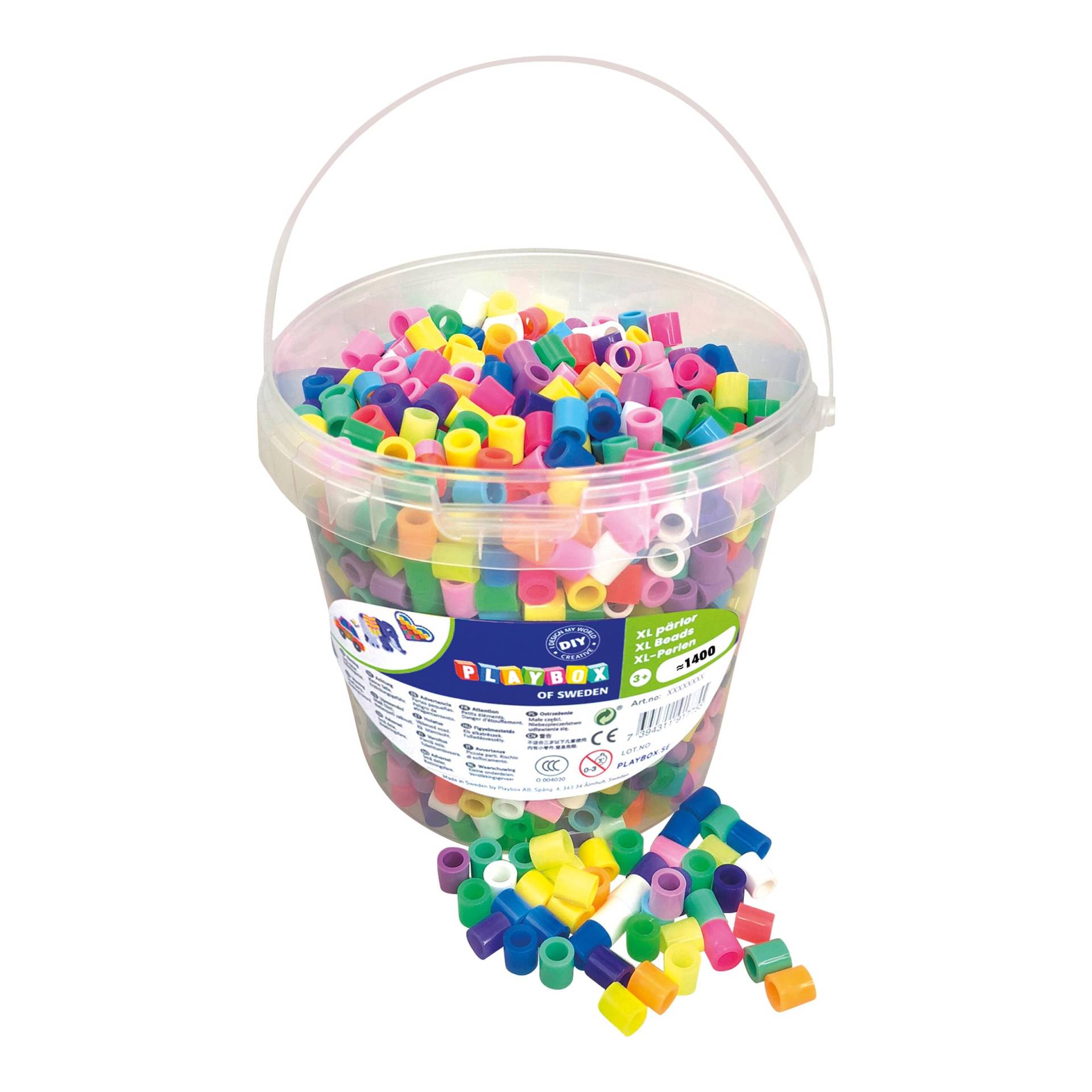 Playbox XL Bügelperlen-Set im Eimer 1400 Stück neon & pastell Playbox XL Bügelperlen-Set im Eimer 1400 Stück neon & pastell von Playbox