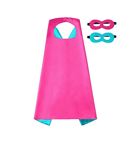 Kinder Superhelden-Umhang-Masken-Set - Heldenkostüm Fancy Dress Cosplay - Party Dressing Supplies für Jungen und Mädchen (Türkis) von Playcrate