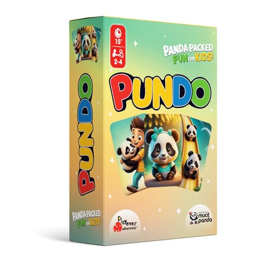 Playever Wherever Pundo – Lustiges Kartenspiel für Kinder ab 3 Jahren | Familienspiel mit niedlichen Pandas | Lernspiel zum Umgang mit Gewinnen & Verlieren | Gesellschaftsspiel für 2-4 Spieler | von Playever Wherever