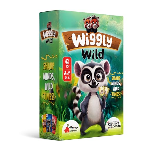 Playever Wherever Wiggly Wild – Lustiges Kartenspiel für Kinder ab 3 Jahren | Lernspiel mit Tieren & Farben | Gesellschaftsspiel für 2-4 Spieler | Perfekt für Familien & Spieleabende von Playever Wherever