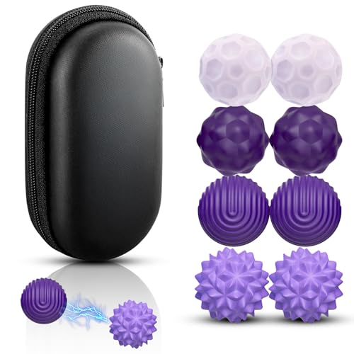8 Stück Magnetische Sensorik Spielzeug Magnetic Fidget Toys Anti-Stress Entspannung Spielzeug mit Silikonhülle Magnetkugeln Stressball aus Silikon Anziehungskraft für Angst Partys(Lila) von Playexen
