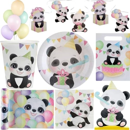 Partyset Panda Pandabär Kindergeburtstag Party Deko Geburtstagsdeko von Playflip