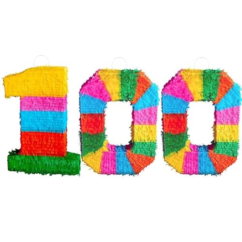 Pinata Zahl 100 bunt 100. Geburtstag Party Spiel Dekoration Deko Jubiläum von Playflip