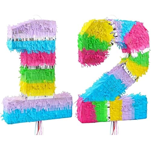 Pinata Zahl 12 bunt pastell 12. Geburtstag von Playflip