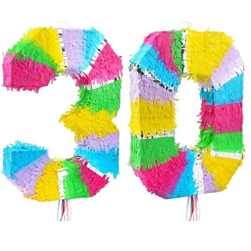 Pinata Zahl 30 bunt pastell 30. Geburtstag von Playflip