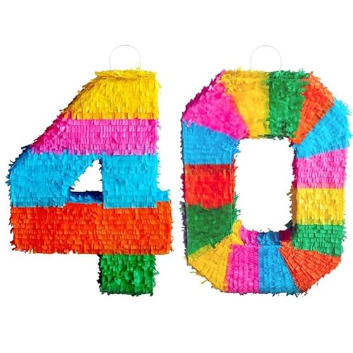 Pinata Zahl 40 bunt 40. Geburtstag Party Spiel Dekoration Deko Pinata Zahl 40 bunt 40. Geburtstag Party Spiel Dekoration Deko von Playflip