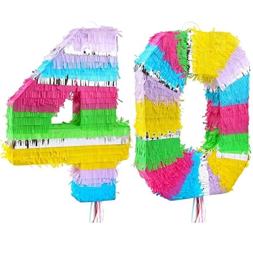 Playflip Pinata Zahl 40 bunt Pastell 40. Geburtstag Playflip Pinata Zahl 40 bunt Pastell 40. Geburtstag von Playflip
