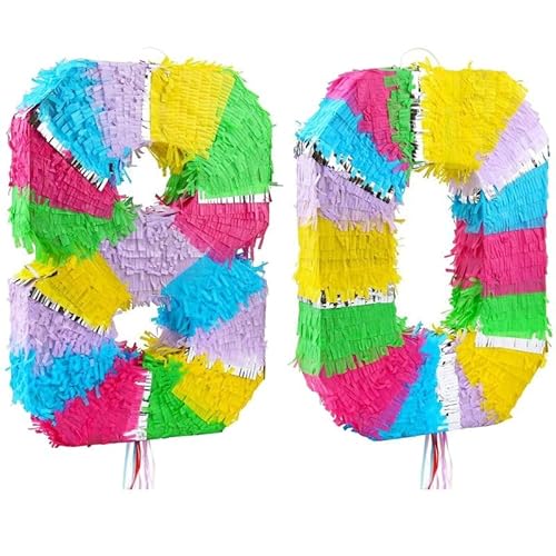 Playflip Pinata Zahl 80 bunt Pastell 80. Geburtstag Playflip Pinata Zahl 80 bunt Pastell 80. Geburtstag von Playflip