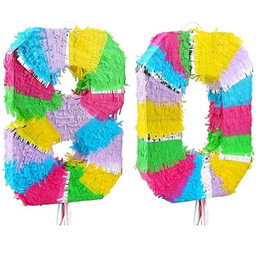 Pinata Zahl 80 bunt pastell 80. Geburtstag von Playflip