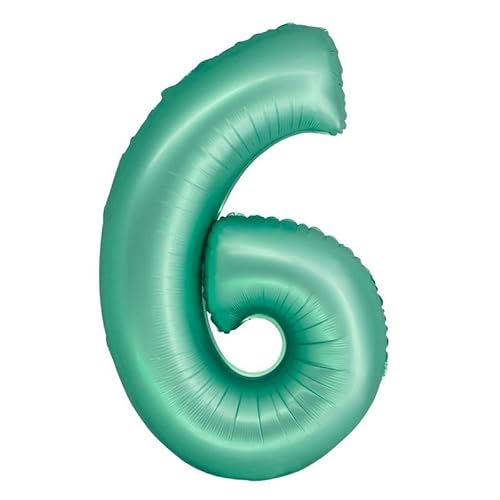 Playflip XL Folienballon Mint matt Zahl 6 von Playflip