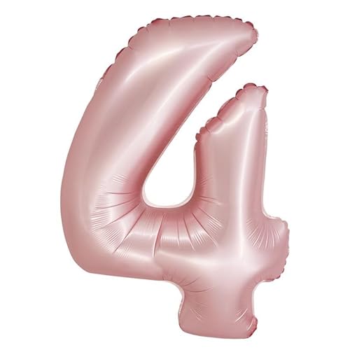 XL Folienballon roségold rosa matt Zahl 4 von Playflip