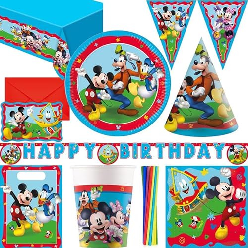 XL Micky Maus Partyset Party Deko Kindergeburtstag Geburtstag Minnie Maus Pluto Goofy Donald von Playflip