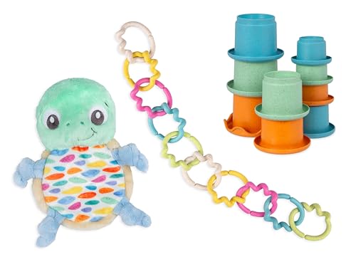 Playgro Plüsch Kuscheltier Stofftier Geschenk Set ECO Schildkröte Hergestellt aus recycelten Wasserflaschen von Playgro