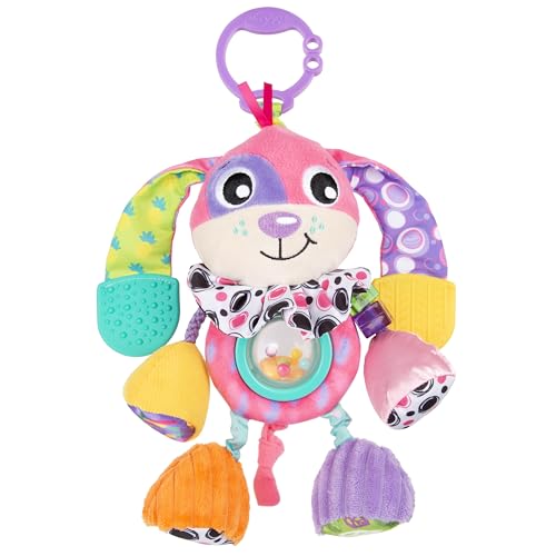 Playgro Activity Friend Dixie Dog, Interaktives Multisensorisches Plüschtier mit Rasseln, Kontrastfarben, Beißring und Clip Playgro Activity Friend Dixie Dog, Interaktives Multisensorisches Plüschtier mit Rasseln, Kontrastfarben, Beißring und Clip von Playgro