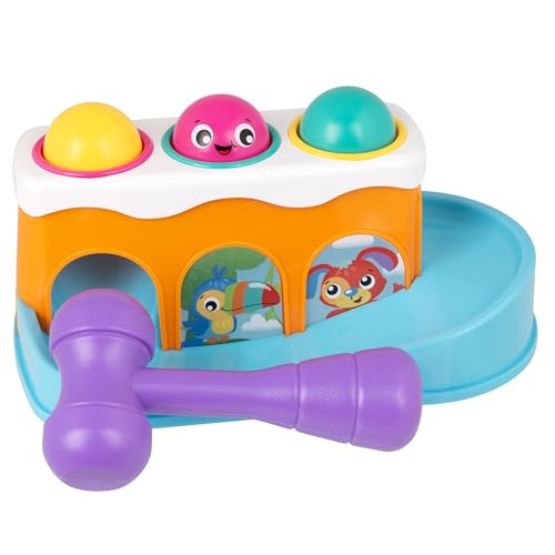Playgro Bop 'N Roll Ramp, Hämmernbank, Lernspielzeug, Geschenk für Mädchen und Jungen, lustige Tiere, ab 12 Monaten von Playgro