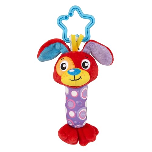 Playgro Clipsy Penny Puppy Sensorischer Hund mit Glocke, Kinderwagen-Clip, weiche Texturen und lebendige Farben, für Neugeborene Playgro Clipsy Penny Puppy Sensorischer Hund mit Glocke, Kinderwagen-Clip, weiche Texturen und lebendige Farben, für Neugeborene von Playgro