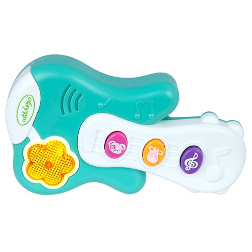 Playgro Little Strummer Light-Up Gitarre, interaktive elektronische Gitarre für Babys, Muskelspielzeug, 7 Melodien und Geräusche, ab 9 Monaten von Playgro
