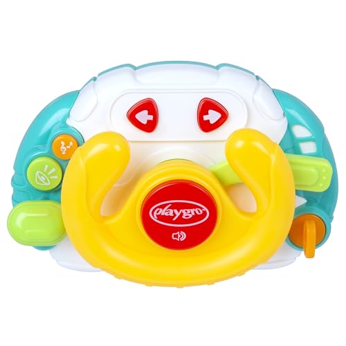 Playgro Little Tunes Mini Driver, Vroum Vroum, Eletronisches Lenkrad, Baby, 7 Melodien, ab 9 Monaten, von Playgro