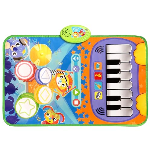 Playgro Rhythm and Jam Melody Mat, Musikteppich Rhythm and Jam – Interaktiver Teppich mit Klavier-, Schlagzeug-, Violinen-, Trompeten- und Akkordeon-Sounds von Playgro