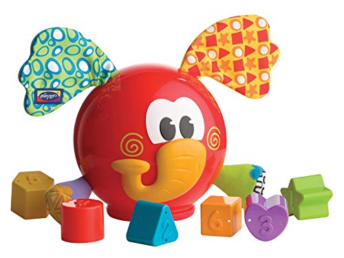 Playgro Steck- und Sortierspiel Elefant, Mit 6 Steckförmchen, BPA-frei, Ab 12 Monate, Elephant Shape Sorter, Rot/Bunt, 40170 von Playgro