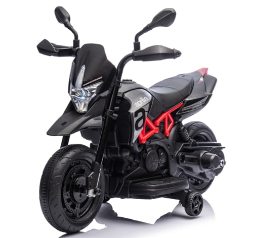 Playhouse Kinder Elektro Motorrad Aprilia DORSODURO, Kinderauto Kinderfahrzeug (schwarz) von Playhouse