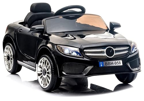 Playhouse Kinder Elektroauto Cabrio GT, für Kinder mit USB LED, Kinderauto Kinderfahrzeug (Schwarz) von Playhouse