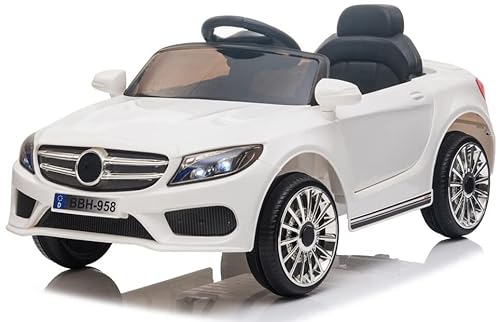 Playhouse Kinder Elektroauto Cabrio GT, für Kinder mit USB LED, Kinderauto Kinderfahrzeug (Weiß) von Playhouse