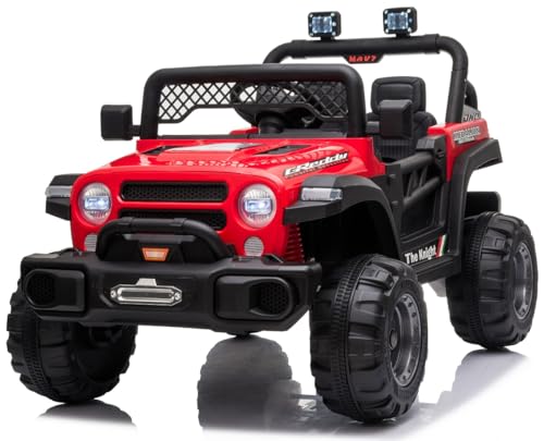 Playhouse Kinder Elektroauto Jeep BH 180 Watt, Radlager, 2 Stoßdämpfer, Eva Räder, 12V 9ah, Fernbedienung, Kinderauto Kinderfahrzeug (Rot) von Playhouse