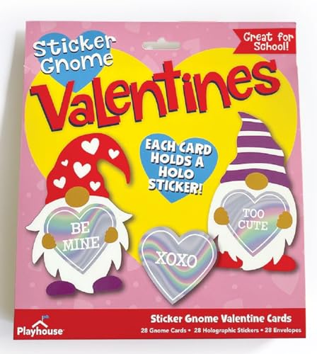 Playhouse Sweet Gnome Heart Sticker 28 Card Super Valentine Exchange Pack for Kids von Playhouse