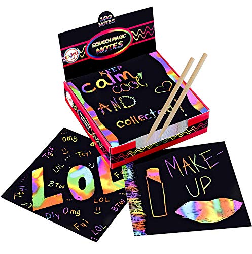 Playkidiz Magic Scratch Art Kit - 2 Stylus-Werkzeuge für Kinder und Erwachsene - Erstellen Sie bunte Regenbogenkarten, Notizen, Bilder & Andere Kunst ohne Tinte - 100 schwarze Papierblätter Playkidiz Magic Scratch Art Kit - 2 Stylus-Werkzeuge für Kinder und Erwachsene - Erstellen Sie bunte Regenbogenkarten, Notizen, Bilder & Andere Kunst ohne Tinte - 100 schwarze Papierblätter von Playkidiz