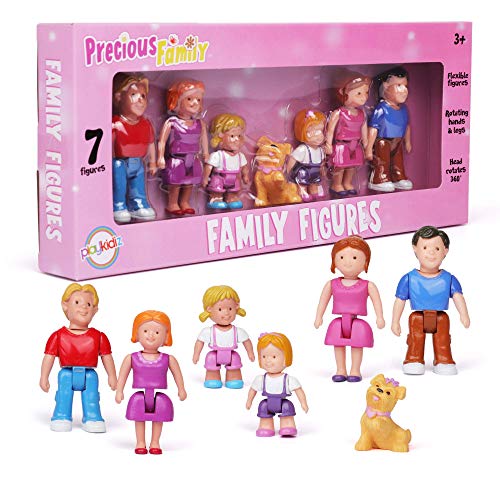 Playkidiz Familienfiguren – Set mit 7 kleinen Spielzeugmenschen zum Spielen im Puppenhaus, inklusive Eltern, Geschwister und Haustier – Puppenhauszubehör für Kinder Playkidiz Familienfiguren – Set mit 7 kleinen Spielzeugmenschen zum Spielen im Puppenhaus, inklusive Eltern, Geschwister und Haustier – Puppenhauszubehör für Kinder von Playkidz