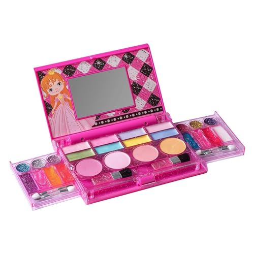 Playkidiz Meine erste Prinzessin kinderschminke, Girl's All-In-One Deluxe Cosmetic - kinderschminke set mädchen - Echte Make -up -Palette mit Spiegel (waschbar) von Playkidiz