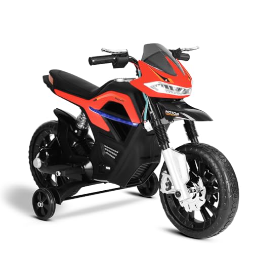 Playkin Faster Elektrisches Kinder-Motorrad 6V, Wiederaufladbare Batterie mit Licht und Musik, Rutschfahrzeug Dreirad für Kinder ab 3 Jahren, Kinderspielzeug von Playkin