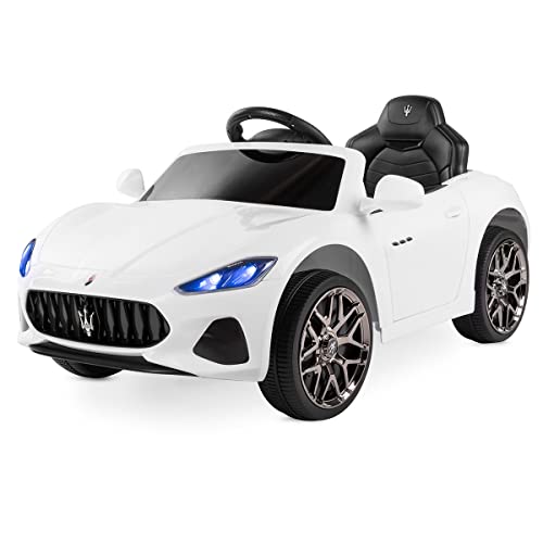 Playkin Maserati White – Elektrisches Kinderauto 12V für Kinder von 3 bis 8 Jahren, Offiziell, mit Fernbedienung, Kinderbatterieauto, Elektrisches Spielzeug von Playkin