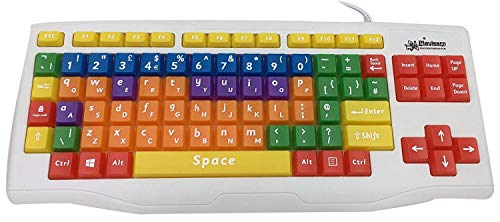 Playlearn USB-Computertastatur, QWERTY-Tastenbelegung, Groß- und Kleinbuchstaben, für Kinder und Personen mit Lernschwäche, mit Farbkodierung von Playlearn USA