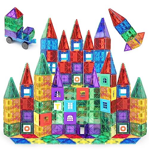Playmags Magnetische Bausteine - 150-Teiliges Mega-Set: Särkeren Magneten, Robust, Super Haltbar Mit Klaren, Klaren Farbfliesen. 18-Teiliges Clickins-Zubehör Zur Steigerung Ihrer Kreativität von Playmags