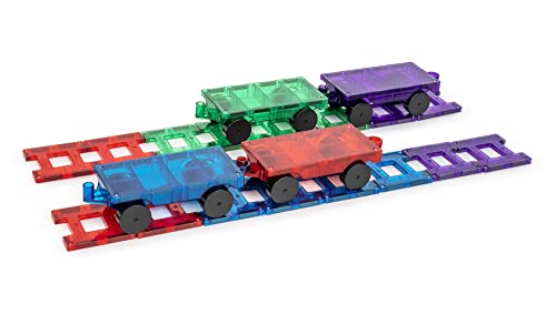 Playmags 20 Stück Train Set: Jetzt mit stärkeren Magneten, Robust, Super-Durable mit Vivid Clear-Color-Fliesen von Playmags