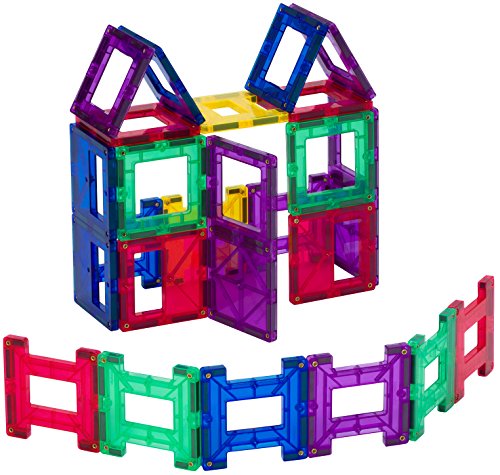 Playmags 3D Magnetische Blöcke für Kinder - Magnet Blöcke Lernen Formen, Magnete Kinder, Spielzeug ab 3 Jahre, Farben & Alphabet STEM Magnetic Spielzeug entwickelt Motorik (24 teiliges Set) von Playmags
