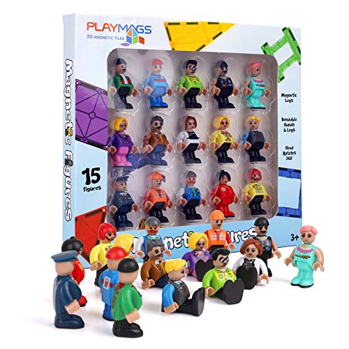 Playmags Magnetic Figures Community Figures Set von 15 - Spielleute Perfekt für Magnetfliesen - Mint-Lernspielzeug für Kinder - Magnetfliesen-Erweiterungspaket - Kompatibel mit Anderen Marken von Playmags