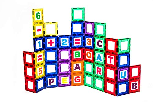 Playmags Magnetischer Baukasten (80 Stück Magnetic Fliesen Gebäude Set) von Playmags
