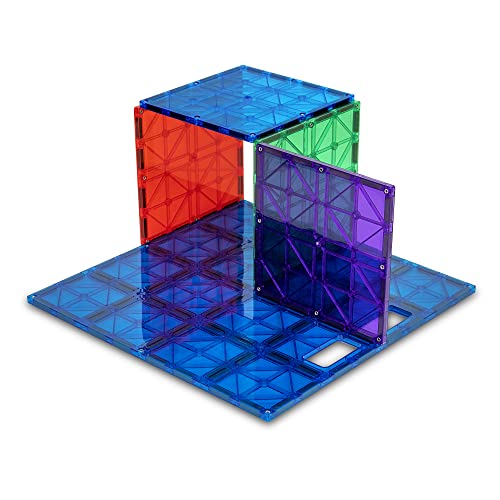 Playmags Super Durable Building Stabilizer Set – 5 Starker Magnettafeln – Starker Magnet – Tolle Ergänzung Zu Allen Fliesen-Set – Enthält 1 – 12"x12" Und 4 – 6"x6" (Farben Können Variieren) von Playmags