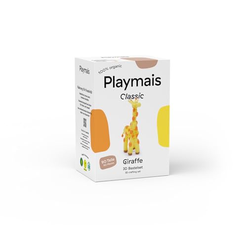 Playmais Classic Giraffe | 90 Teile | Bastelset | natürliches Spielzeug | inkl. Schwämmchen| vegan, verantwortungsvoll & sicher für Kinder & Umwelt | ab 3 Jahren von Playmais