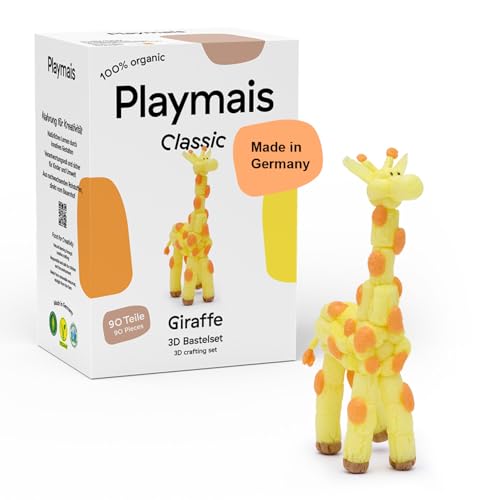Playmais Classic Giraffe | 90 Teile | Bastelset | natürliches Spielzeug | inkl. Schwämmchen | vegan, verantwortungsvoll & sicher für Kinder & Umwelt | ab 3 Jahren von Playmais
