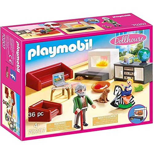 PLAYMOBIL Dollhouse 70207 Gemütliches Wohnzimmer, mit Lichteffekt, ab 4 Jahren von PLAYMOBIL