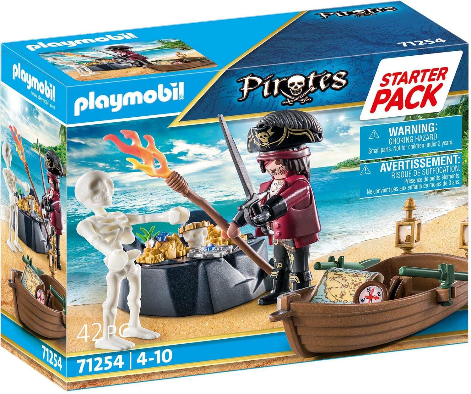 Playmobil 71254 Pirates Baukasten Starter Pack Pirat mit Ruderboot von Playmobil
