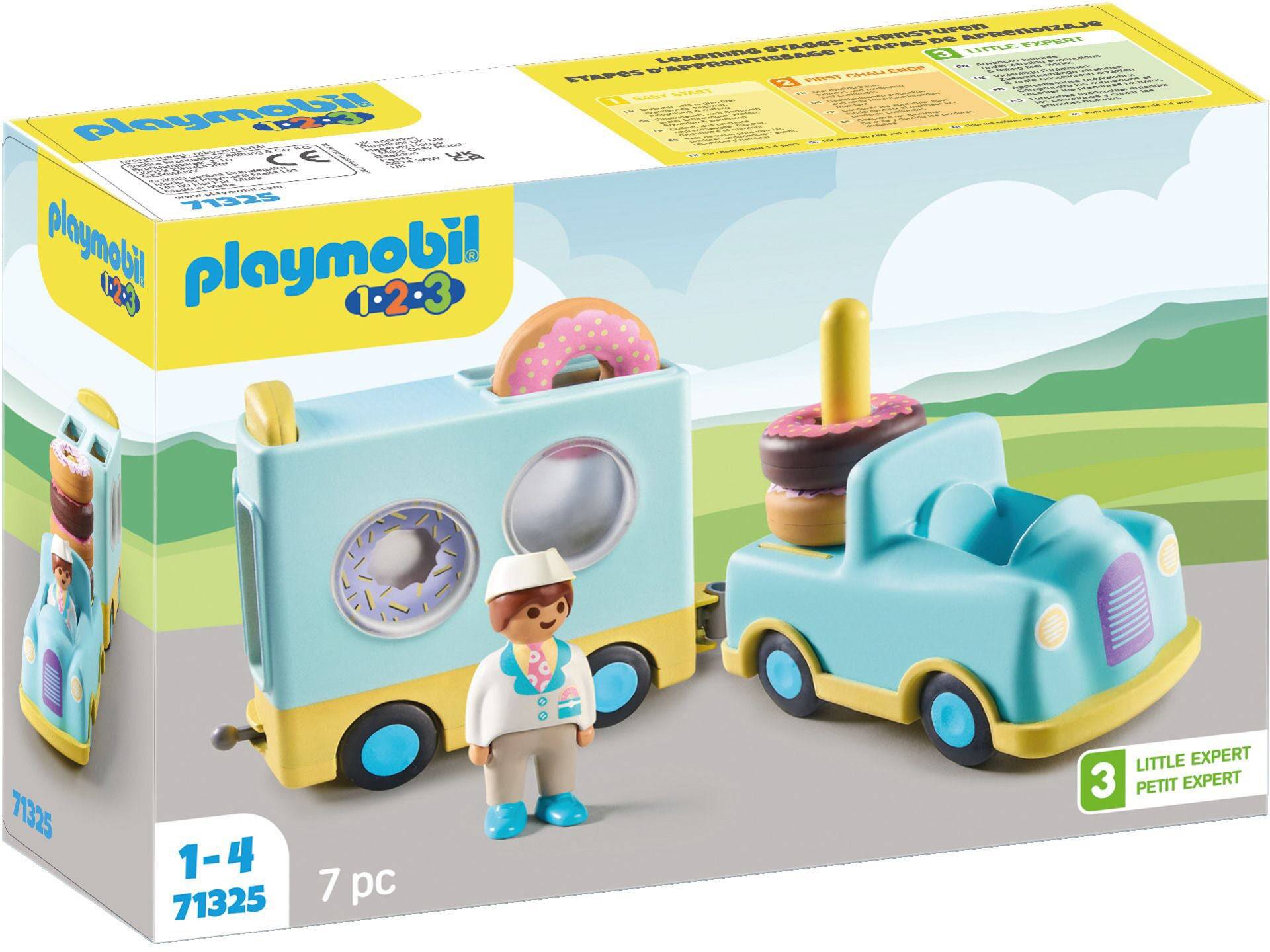 Playmobil 71325 1.2.3 Baukasten Verrückter Donut Truck mit Stapel- und Sortierfunktion von Playmobil