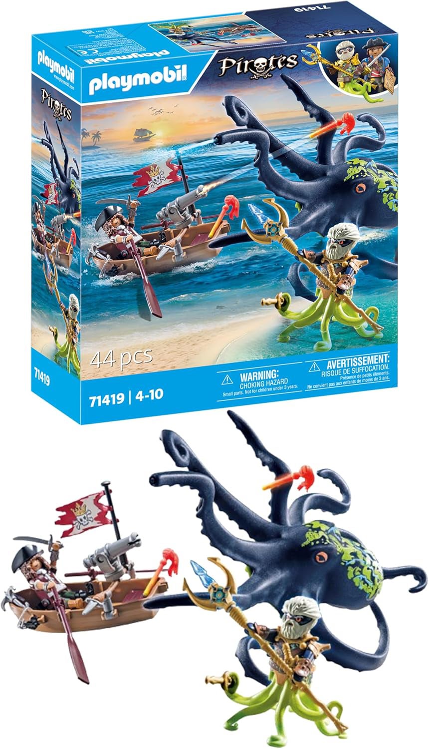 Playmobil 71419 Pirates Baukasten Kampf gegen den Riesenoktopus von Playmobil