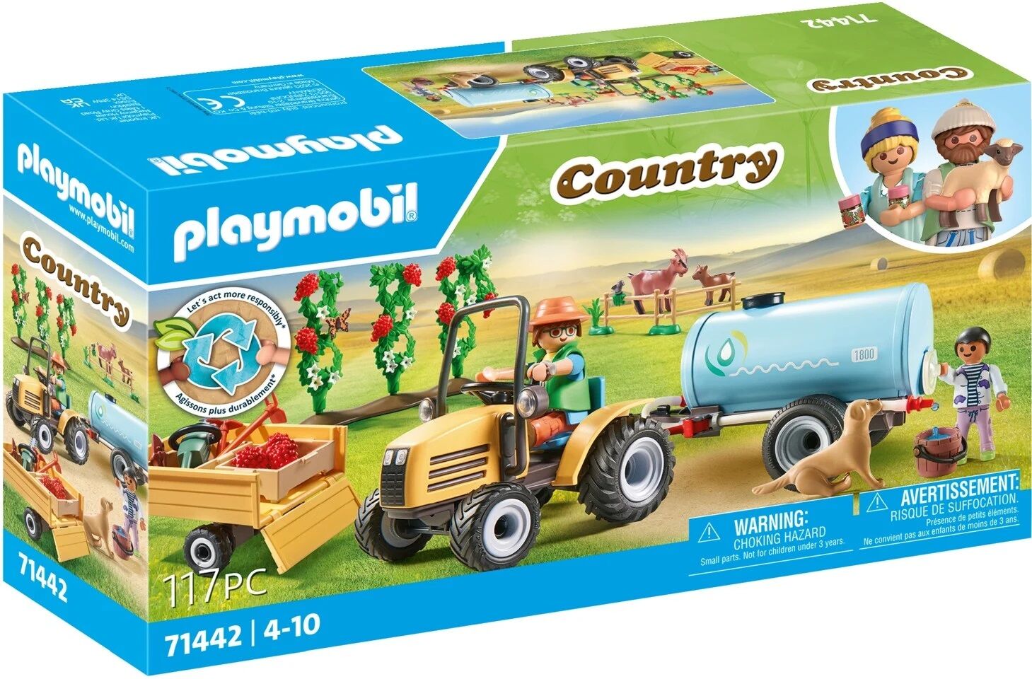 Playmobil 71442 Country Baukasten Traktor mit Anhänger und Wassertank von Playmobil